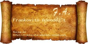 Frankovits Adeodát névjegykártya